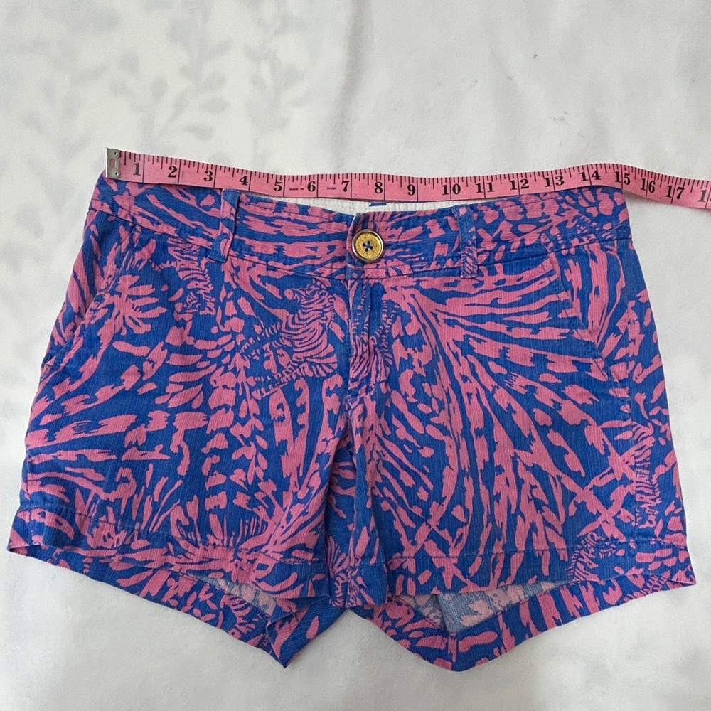 Lilly Pulitzer Womens Callahan Short Rollin' in the Grass Zebra Size 2 Pink Blue - Picture 5 of 9